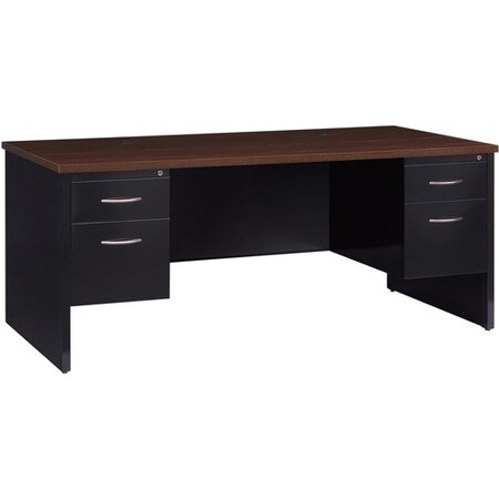 Lorell DESK, 36inX72in DBL PED, BK/WL LLR79139